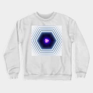 Glowing Digital Hexagon Pattern Crewneck Sweatshirt